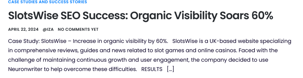 Screenshot 2025-05-20 at 20-16-49 Case Studies and Success Stories - NEURONwriter - Content optimization with #semanticSEO